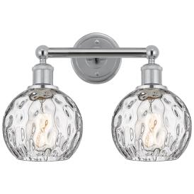 Athens 15" 2-Light Polished Chrome Bath Light w/ Clear Water Glass Sha Athens 15" 2-Light Polished Chrome Bath Light w/ Clear Water Glass Sha