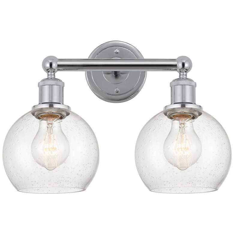 Image 1 Athens 15" 2-Light Polished Chrome Bath Light w/ Seedy Shade