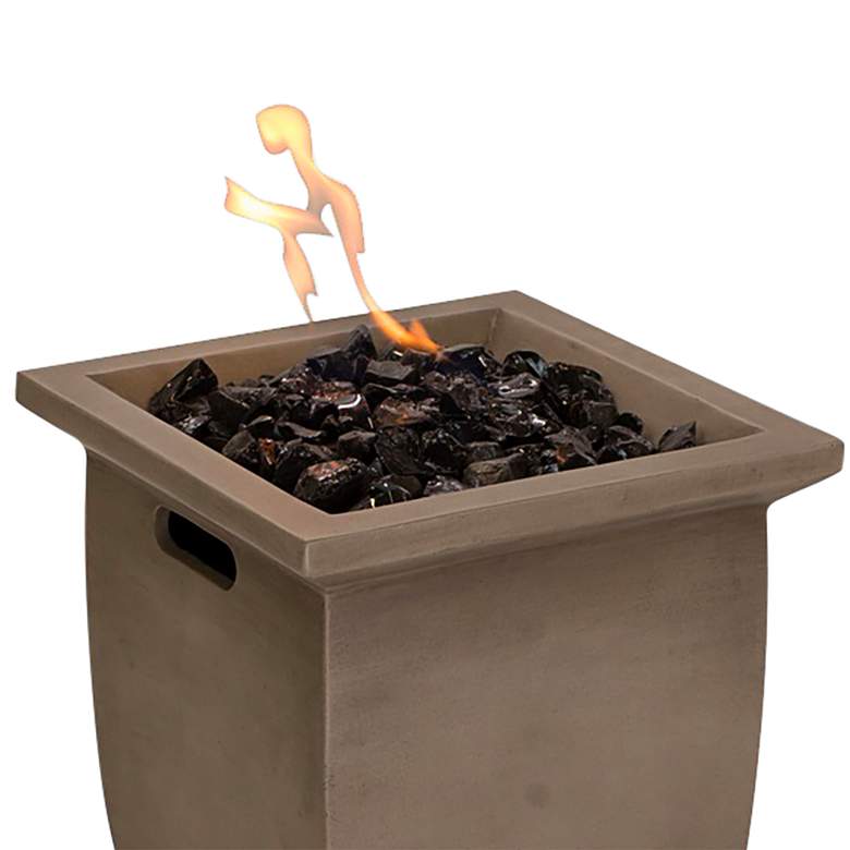Image 3 Athens 15" High Gradient Gray Gas Outdoor Fire Column more views