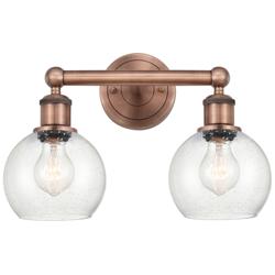 Athens 15&quot; Wide 2 Light Antique Copper Bath Vanity Light With Seedy Sh