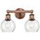 Athens 15" Wide 2 Light Antique Copper Bath Vanity Light With Seedy Sh