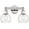 Athens 15" Wide 2 Light Polished Nickel Bath Vanity Light With Clear S