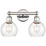 Athens 15" Wide 2 Light Polished Nickel Bath Vanity Light With Clear S