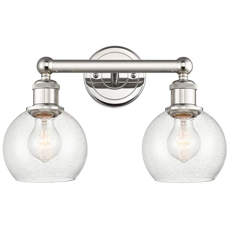 Image 1 Athens 15 inch Wide 2 Light Polished Nickel Bath Vanity Light With Seedy S