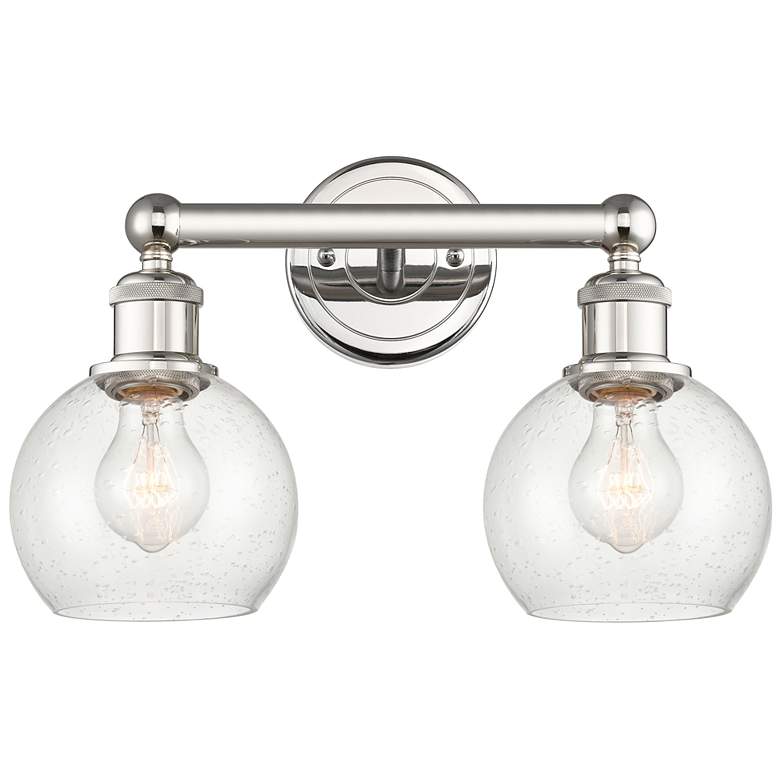 Image 1 Athens 15" Wide 2 Light Polished Nickel Bath Vanity Light With Seedy S