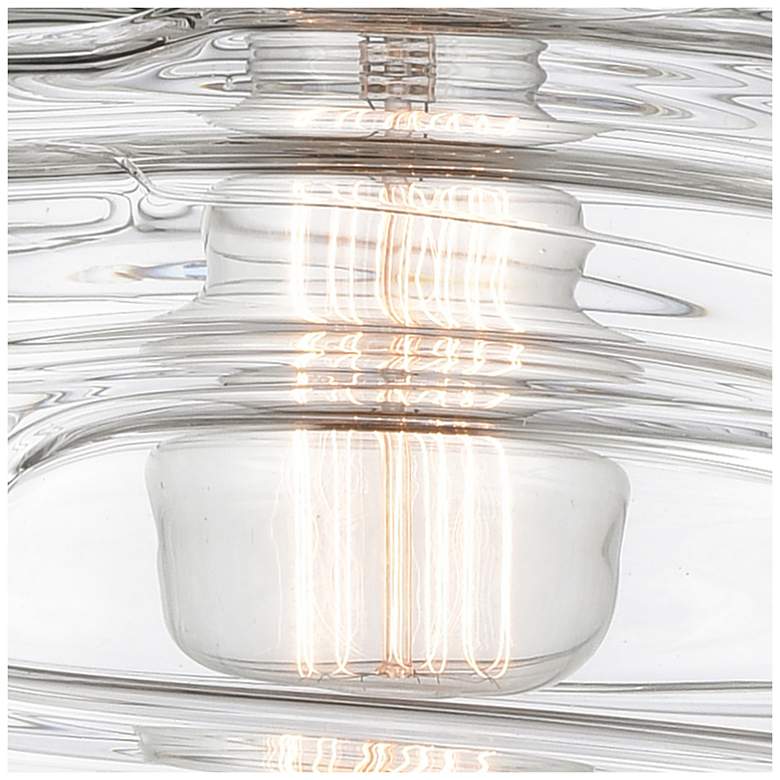 Image 4 Athens 15"W 2 Light Antique Brass Bath Light With Clear Deco Swirl Sha more views