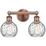 Athens 15"W 2 Light Antique Copper Bath Light With Clear Water Glass S