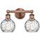 Athens 15"W 2 Light Antique Copper Bath Light With Clear Water Glass S