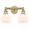 Athens 15"W 2 Light Brushed Brass Bath Vanity Light With Matte White S