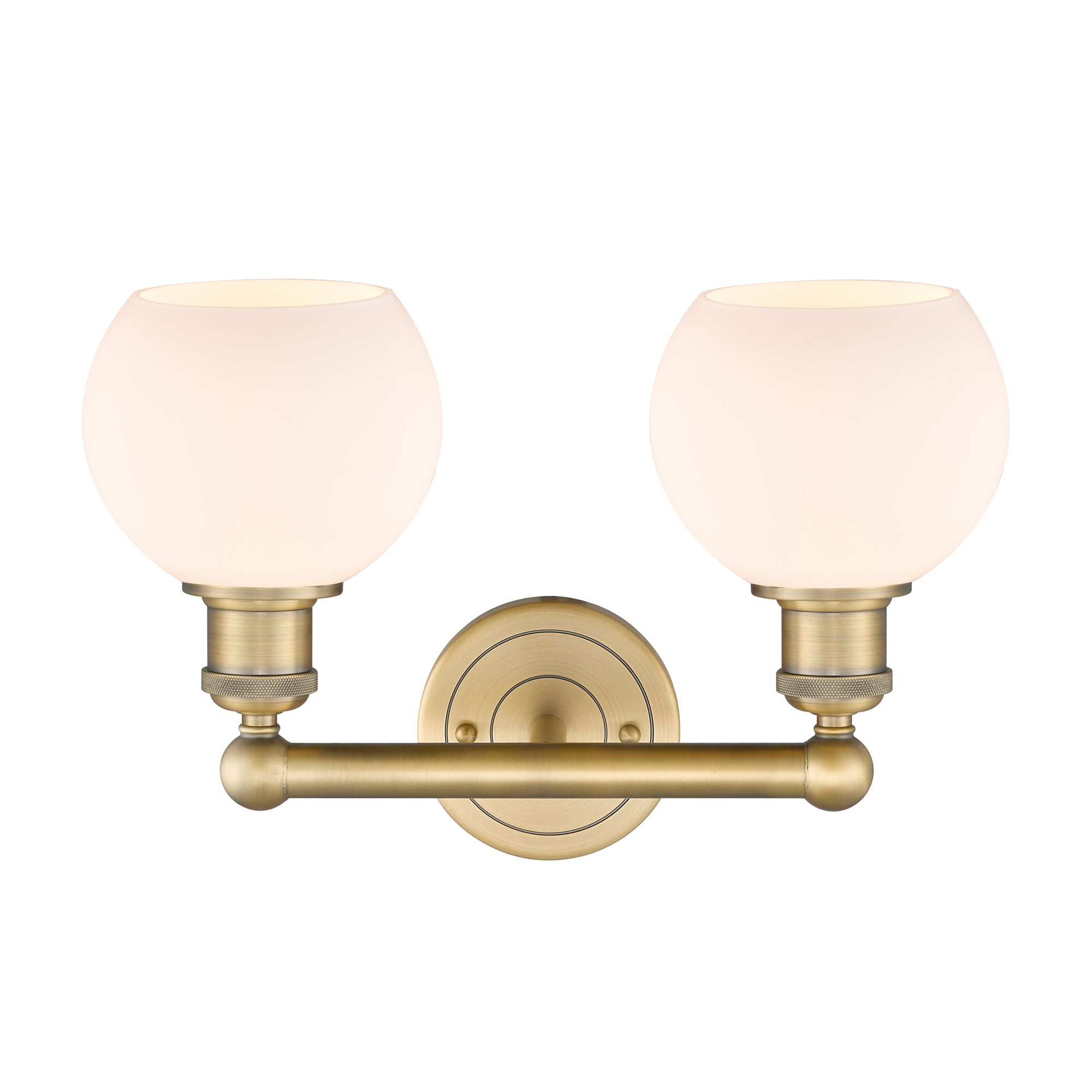 Image 2 Athens 15"W 2 Light Brushed Brass Bath Vanity Light With Matte White S more views