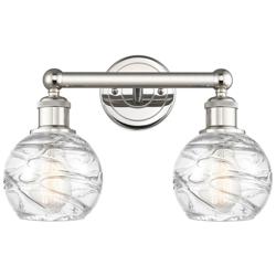 Athens 15&quot;W 2 Light Polished Nickel Bath Light With Clear Deco Swirl S