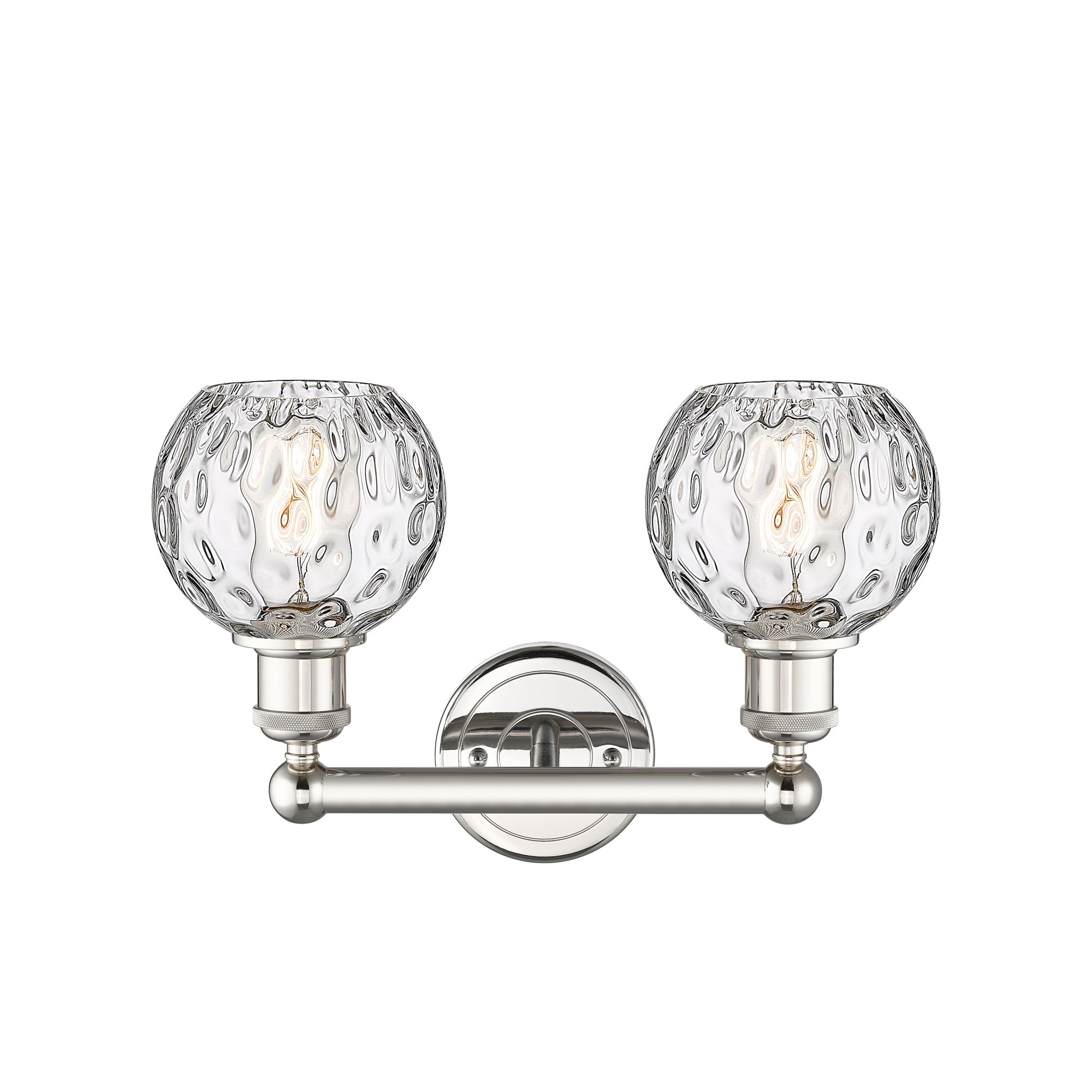 Image 2 Athens 15"W 2 Light Polished Nickel Bath Light With Clear Water Glass  more views