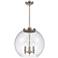 Athens 16.38" 3 Light Brushed Nickel LED Pendant w/ Clear Shade