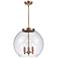 Athens 16.38" 3 Light Copper LED Pendant w/ Clear Shade