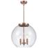 Athens 16.38" 3 Light Copper LED Pendant w/ Clear Shade