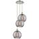 Athens 16.5"W 3-Light Polished Nickel Cord Pendant w/ Smoke Swirl Shad