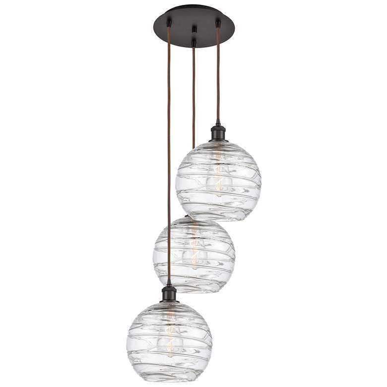 Image 1 Athens 16.75"W 3 Light Oil Rubbed Bronze Multi-Pendant w/ Deco Swirl S