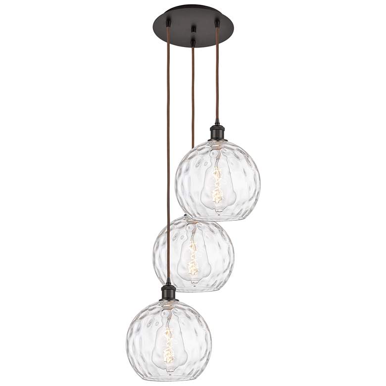Image 1 Athens 16.75"W 3 Light Oil Rubbed Bronze Multi-Pendant w/ Water Glass