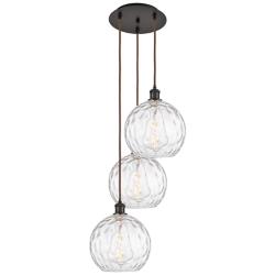 Athens 16.75"W 3 Light Oil Rubbed Bronze Multi-Pendant w/ Water Glass