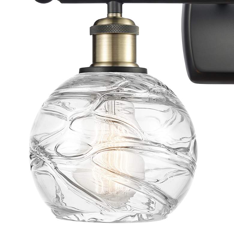 Image 2 Athens 16" 2-Light Black Antique Brass Bath Light w/ Clear Deco Swirl more views