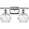 Athens 16" 2-Light Polished Nickel Bath Light w/ Clear Deco Swirl Shad