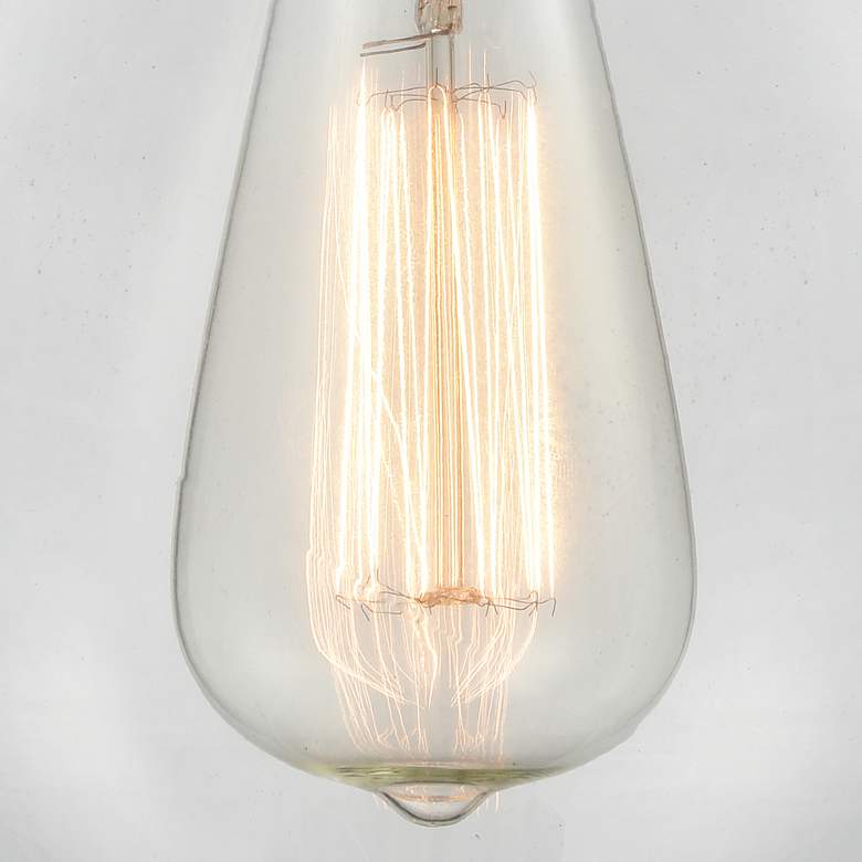 Image 4 Athens 16" 3-Light Antique Brass Pendant w/ Clear Shade more views