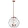 Athens 16" 3-Light Antique Copper Pendant w/ Clear Water Glass Shade