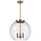 Athens 16" 3-Light Antique Copper Pendant w/ Seedy Shade