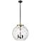Athens 16" 3-Light Black Antique Brass Pendant w/ Clear Water Glass Sh