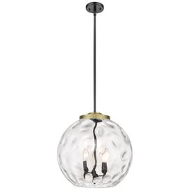 Athens 16" 3-Light Black Antique Brass Pendant w/ Clear Water Glass Sh Athens 16" 3-Light Black Antique Brass Pendant w/ Clear Water Glass Sh