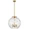 Athens 16" 3-Light Brushed Brass Pendant w/ Clear Water Glass Shade
