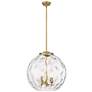 Athens 16" 3-Light Brushed Brass Pendant w/ Clear Water Glass Shade