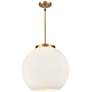 1_Athens 16" 3-Light Brushed Brass Pendant w/ Matte White Shade