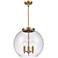 Athens 16" 3-Light Brushed Brass Pendant w/ Seedy Shade
