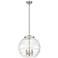 Athens 16" 3-Light Brushed Satin Nickel Pendant w/ Clear Deco Swirl Sh