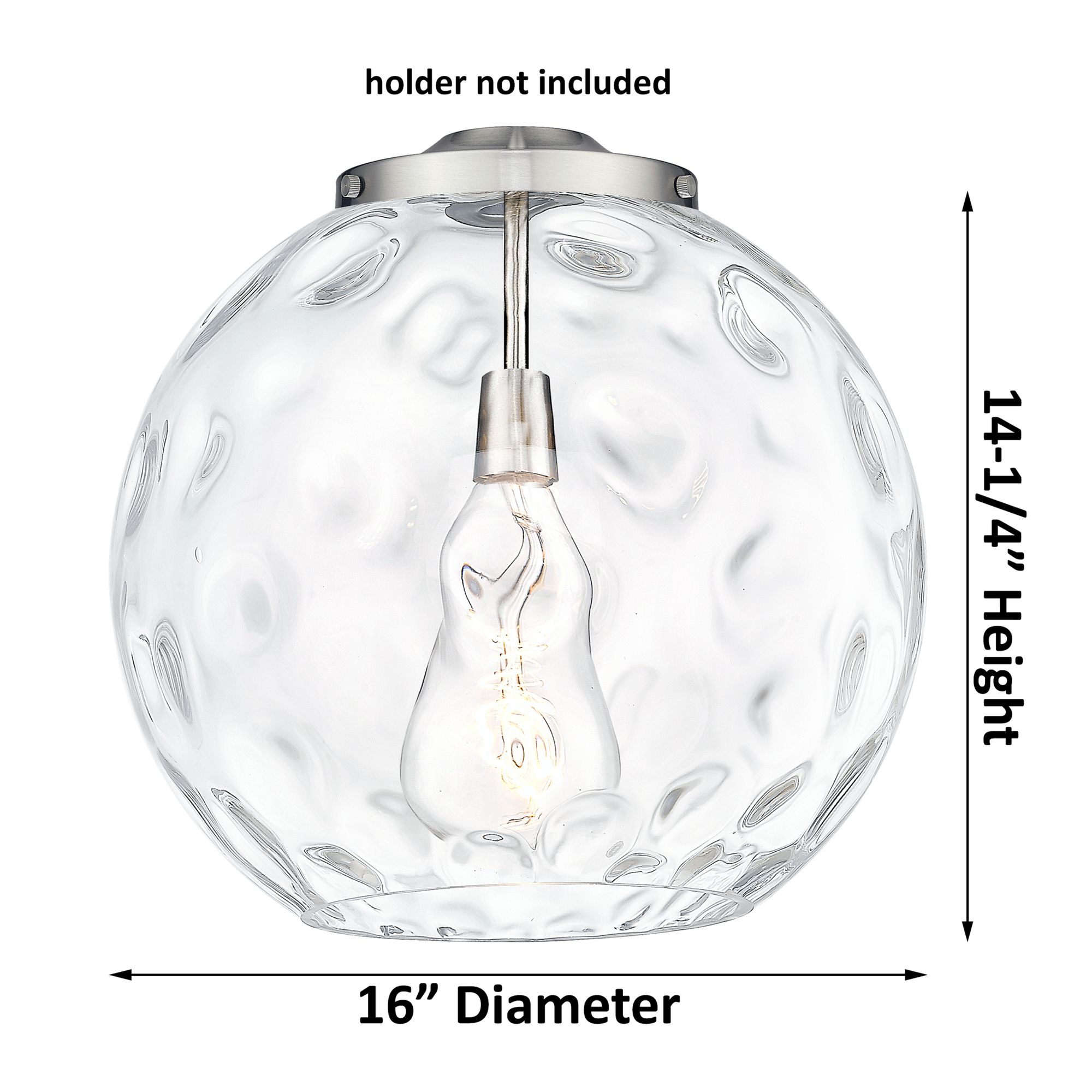 Athens 16" 3-Light Matte Black Pendant w/ Clear Water Glass Shade