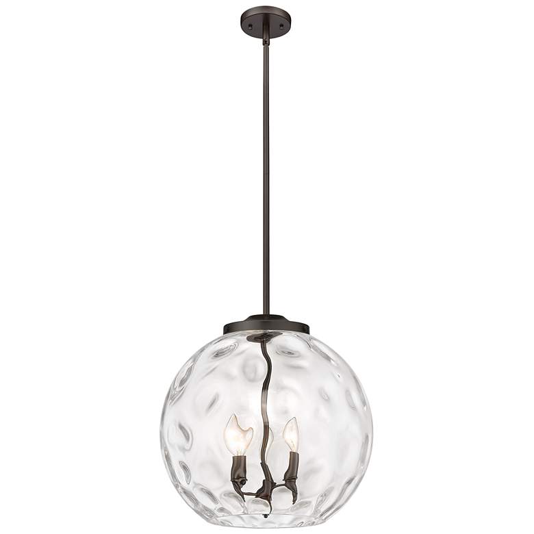 Image 1 Athens 16" 3-Light Oil Rubbed Bronze Pendant w/ Clear Water Glass Shad