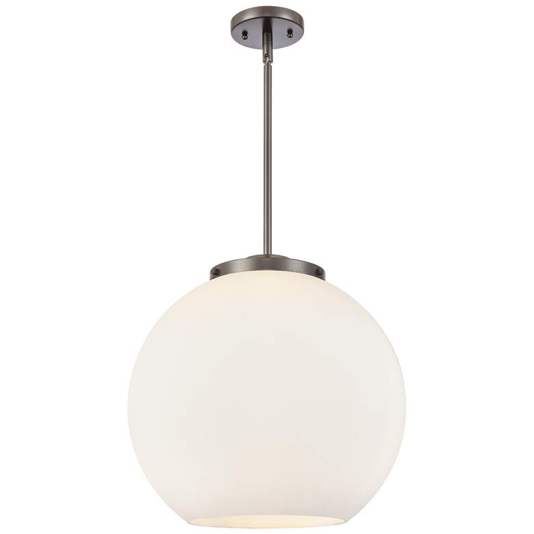 Image 1 Athens 16" 3-Light Oil Rubbed Bronze Pendant w/ Matte White Shade