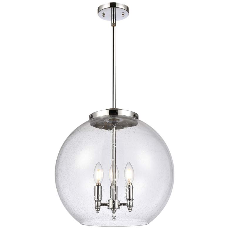 Image 1 Athens 16" 3-Light Polished Chrome Pendant w/ Seedy Shade
