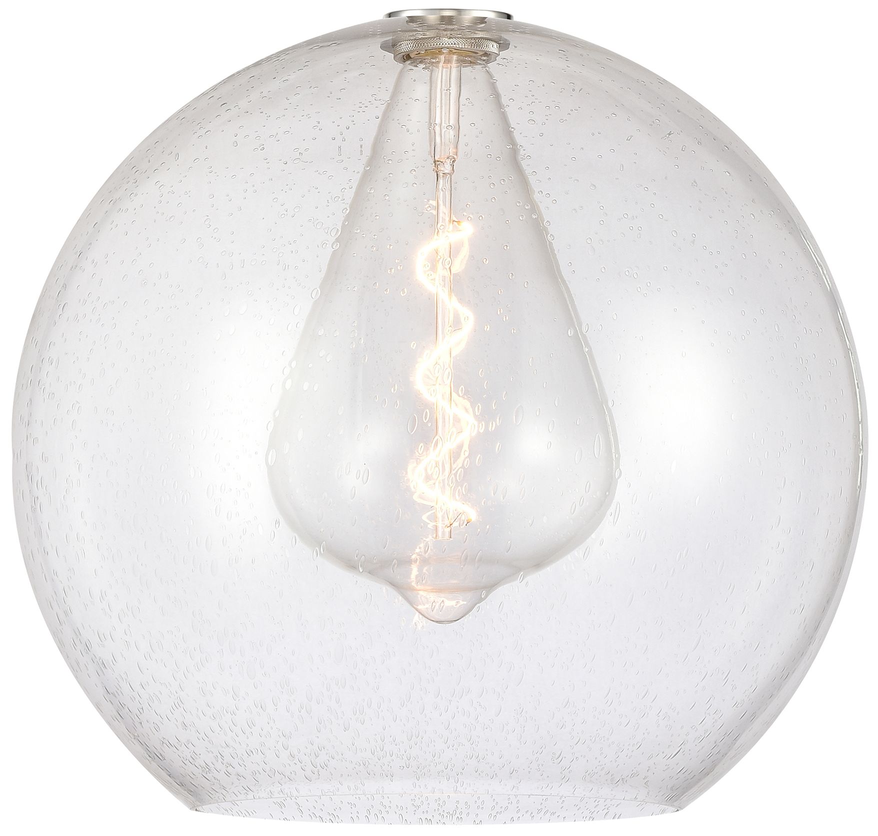 Image 3 Athens 16" 3-Light Polished Nickel Pendant w/ Seedy Shade more views