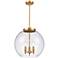 Athens 16" 3-Light Satin Gold Pendant w/ Clear Shade
