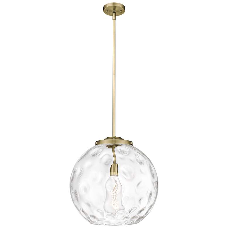 Image 1 Athens 16" Antique Brass Pendant w/ Clear Water Glass Shade