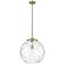 1_Athens 16" Antique Brass Pendant w/ Clear Water Glass Shade