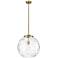 Athens 16" Antique Brass Pendant w/ Clear Water Glass Shade