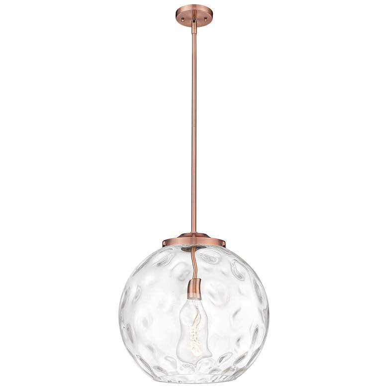 Image 1 Athens 16" Antique Copper Pendant w/ Clear Water Glass Shade