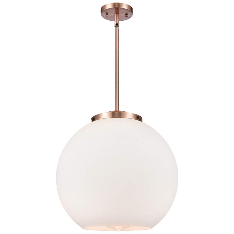 Image 1 Athens 16" Antique Copper Pendant w/ Matte White Shade