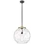 Athens 16" Black Antique Brass Pendant w/ Clear Water Glass Shade