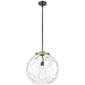 Athens 16" Black Antique Brass Pendant w/ Clear Water Glass Shade Athens 16" Black Antique Brass Pendant w/ Clear Water Glass Shade