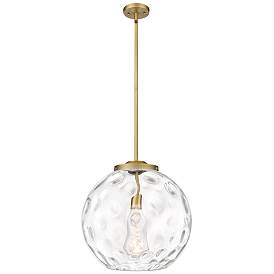 Image1 of Athens 16" Brushed Brass Pendant w/ Clear Water Glass Shade