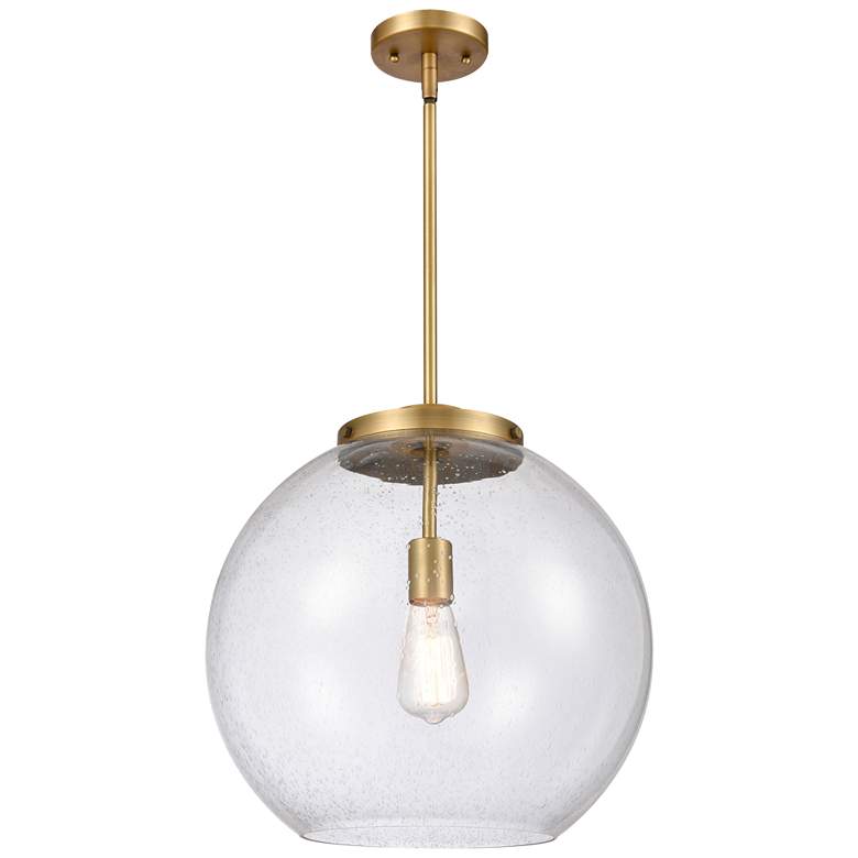 Image 1 Athens 16" Brushed Brass Pendant w/ Seedy Shade